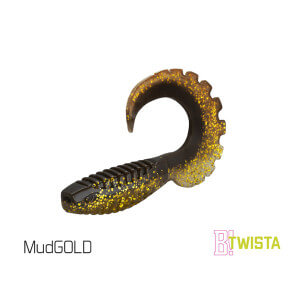 Umělá nástraha DELPHIN Twista UVs, 8 cm, 5 ks MudGold